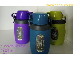 Juice bottles and lunch boxes
