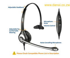 Wantek Corded Telephone Headset Mono w/Noise Canceling Mic